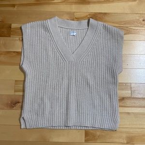 ✨NEW✨ FRANK & OAK WOMEN'S V-NECK CREAM WOOL KNIT SWEATER VEST, SMALL